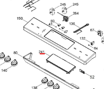 G.E. Range Control Panel. Part #WS01F11773 - Image 2