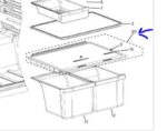 GE Refrigerator Crisper - Frame and Glass. Part #WG03L06662