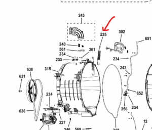 GE Washer Suspension Spring - Single. Part #WG04F11954