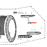 GE Washer Drum Baffle - Single. Part #WG04F11930