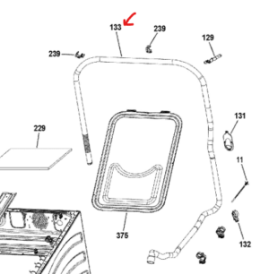 GE Washer External Drain Hose. Part #WG04F11926