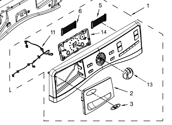 Whirlpool Washer Console Assembly - Silver. Part #W10352451 - Image 3
