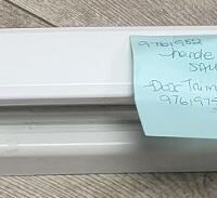 Whirlpool Range Door Handle and Oven Top Trim - White. Part #9761982 and #9761975 (USED)