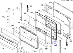 GE Range Door Glass. Part #WS01L07758