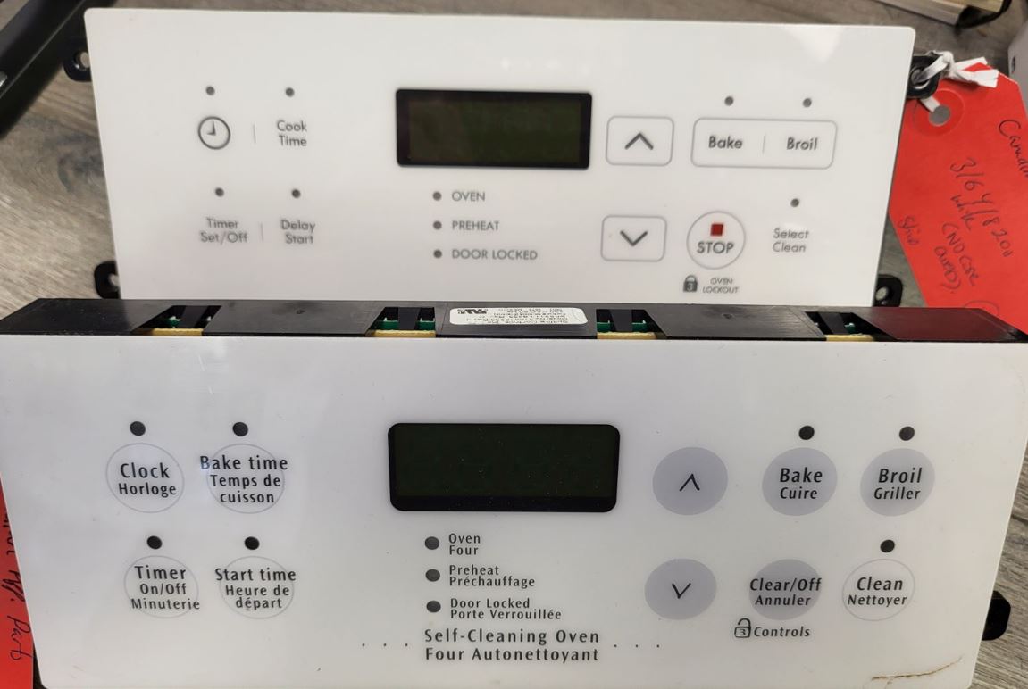 Frigidaire Range Electronic Clock Control – White touchpad. Part #316418200-Rebuilt