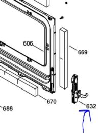 GE Range Oven Door Hinge. Part #WS01L12433