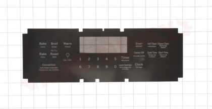 GE Range Clock Overlay - Black. Part #WS01F07849