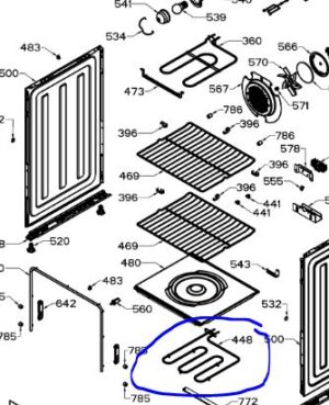 GE Range Hidden Bake Element. Part #WS01F09216