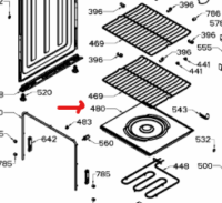 GE Range Oven Bottom. Part #WS01F09146