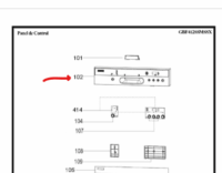 GE Dishwasher Control Panel. Part #WG04F11266