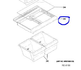 GE Refrigerator Crisper Frame. Part #WG03A03085