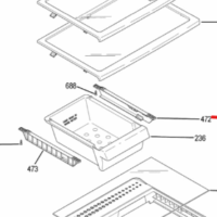 OEM GE Refrigerator RH slide rail #WG03L06397