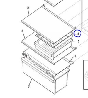 OEM Refrigerator Deli Support Frame #5304520484